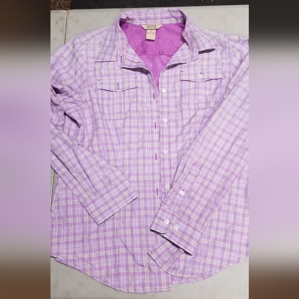Purple Plaid Button-Up Shirt